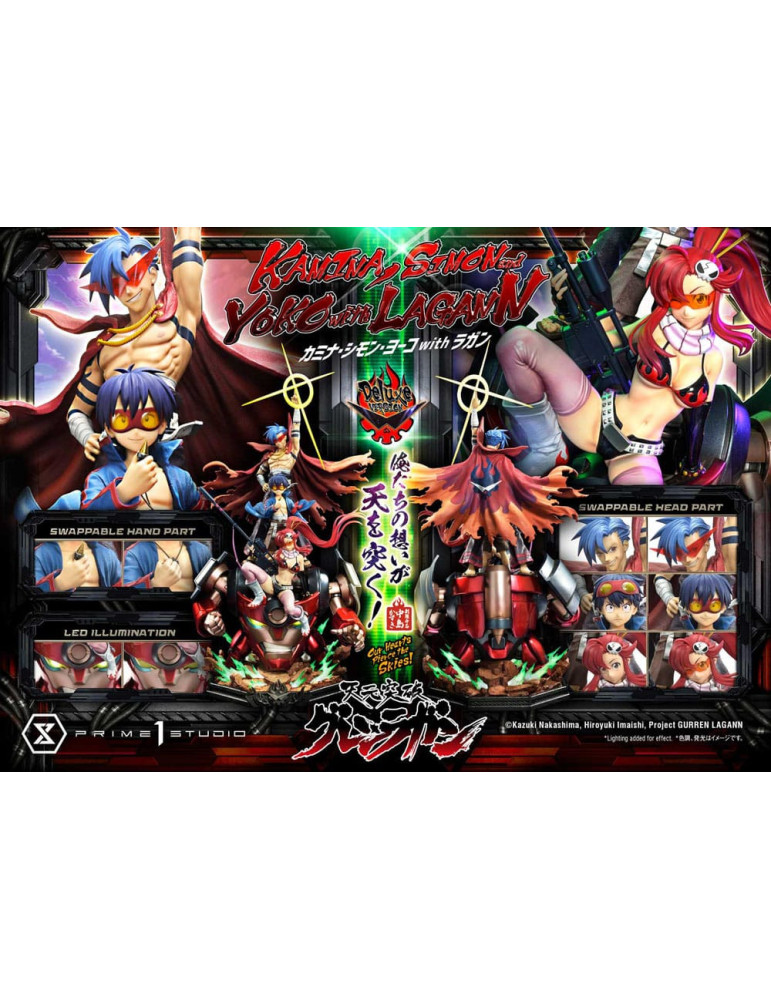 Prime 1 Studio - Tengen Toppa Gurren Lagann - Kamina, Simon & Yoko with Lagann Our Hearts Pierce the Skies! Deluxe Bonus Version