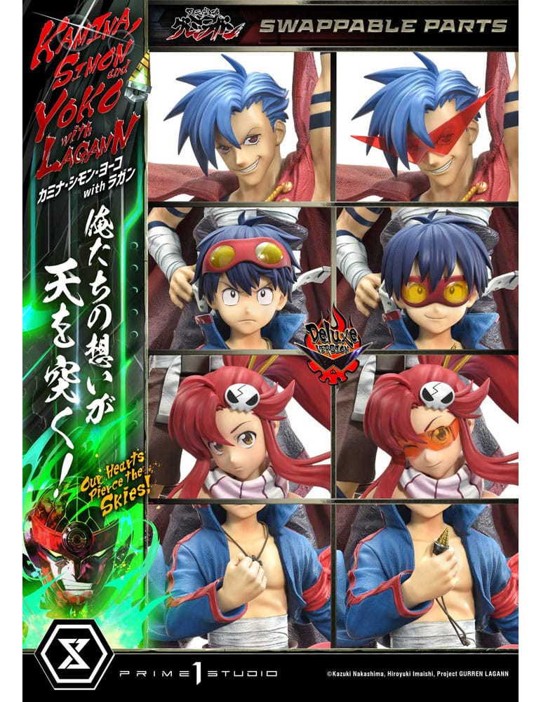 Prime 1 Studio - Tengen Toppa Gurren Lagann - Kamina, Simon & Yoko with Lagann Our Hearts Pierce the Skies! Deluxe Bonus Version
