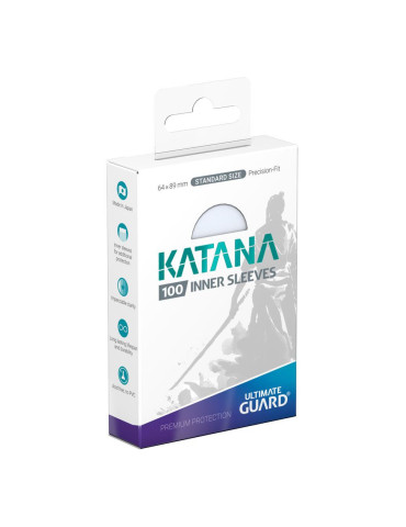 Ultimate Guard 100 Katana Inner Sleeves taille standard Transparent (64 × 89 mm)