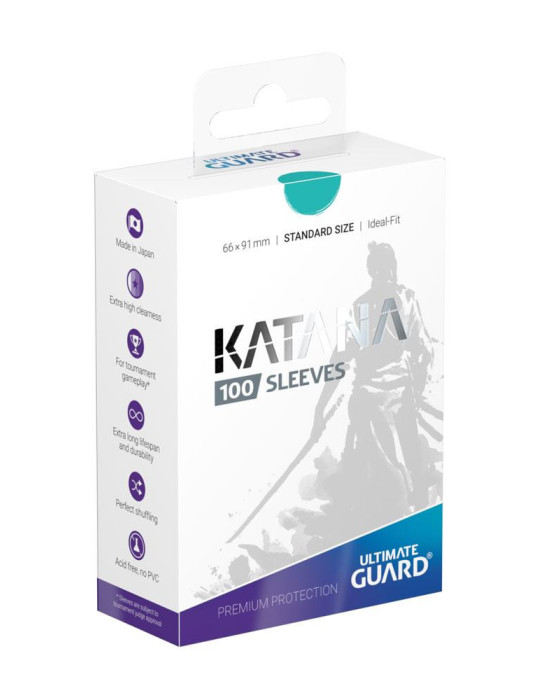 Ultimate Guard 100 Katana Sleeves taille standard Turquoise (66 × 91 mm)