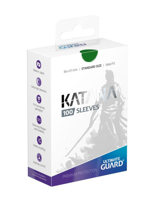 Ultimate Guard 100 Katana Sleeves taille standard Vert (66 × 91 mm)