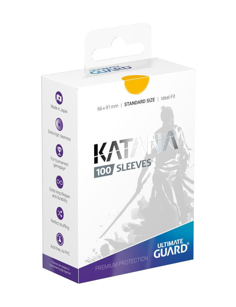 Ultimate Guard 100 Katana Sleeves taille standard Jaune (66 × 91 mm)
