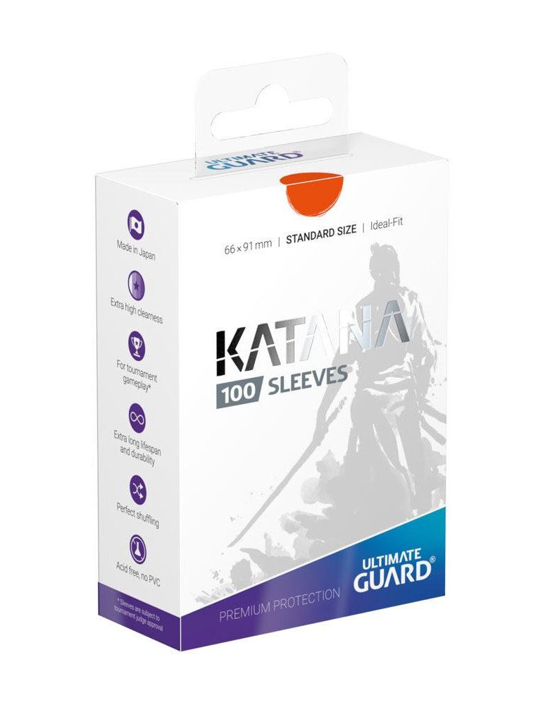 Ultimate Guard 100 Katana Sleeves taille standard Orange (66 × 91 mm)