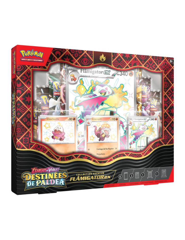 Pokémon Coffret 8 Boosters Collection Premium EV4.5 Flâmigator ex (FR)