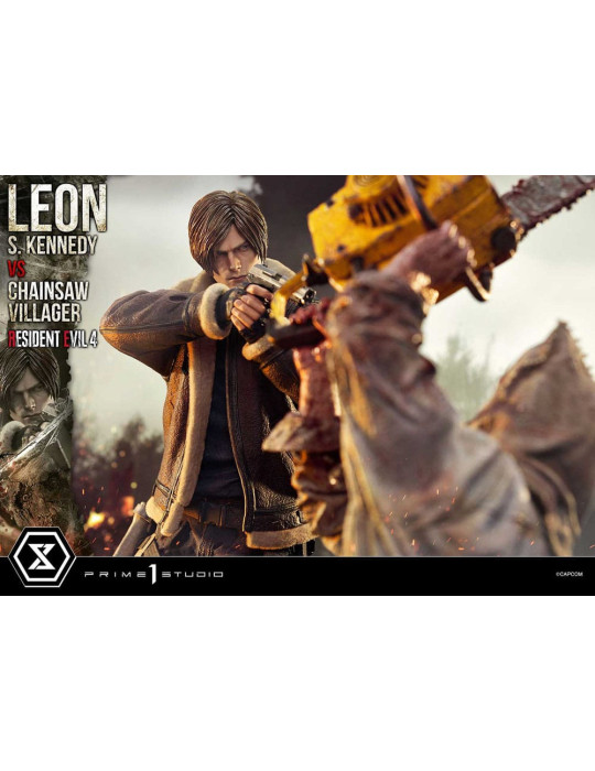 Prime 1 Studio - Resident Evil 4 - Figure Ultimate Premium Masterline Series : Leon S. Kennedy vs. Chainsaw Villager