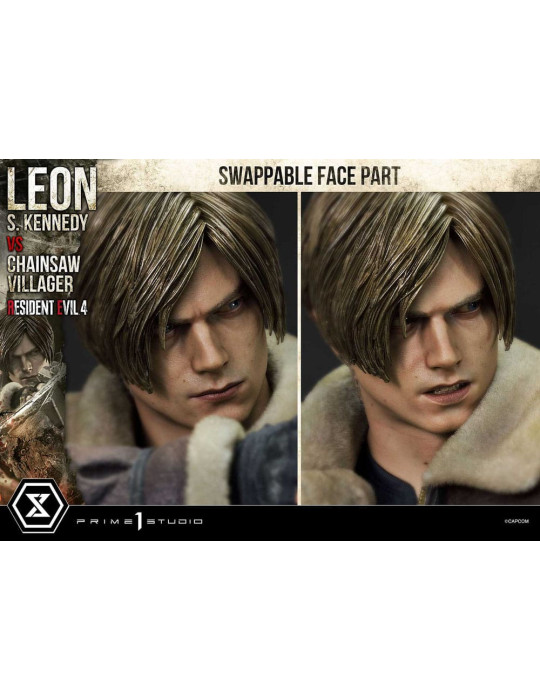 Prime 1 Studio - Resident Evil 4 - Figure Ultimate Premium Masterline Series : Leon S. Kennedy vs. Chainsaw Villager