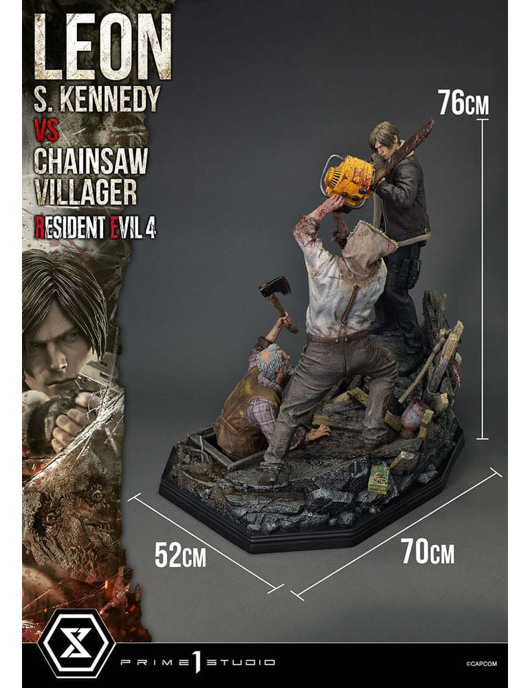 Prime 1 Studio - Resident Evil 4 - Figure Ultimate Premium Masterline Series : Leon S. Kennedy vs. Chainsaw Villager