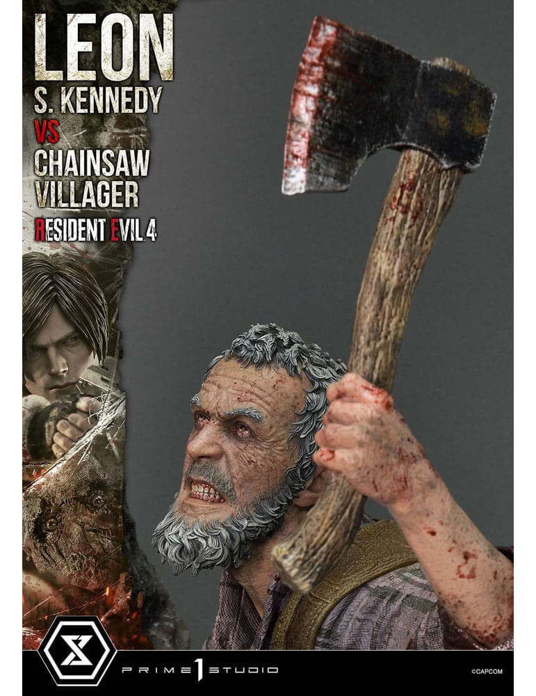 Prime 1 Studio - Resident Evil 4 - Figure Ultimate Premium Masterline Series : Leon S. Kennedy vs. Chainsaw Villager