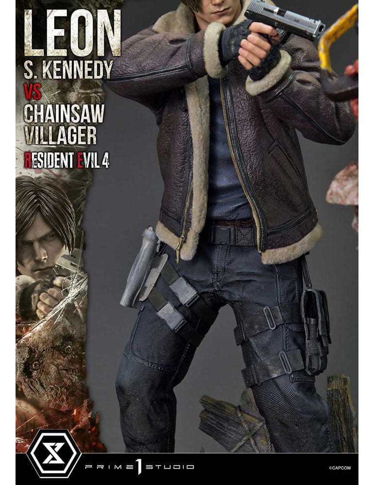 Prime 1 Studio - Resident Evil 4 - Figurine Ultimate Premium Masterline Series : Leon S. Kennedy vs. Chainsaw Villager
