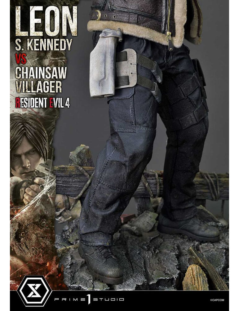 Prime 1 Studio - Resident Evil 4 - Figure Ultimate Premium Masterline Series : Leon S. Kennedy vs. Chainsaw Villager