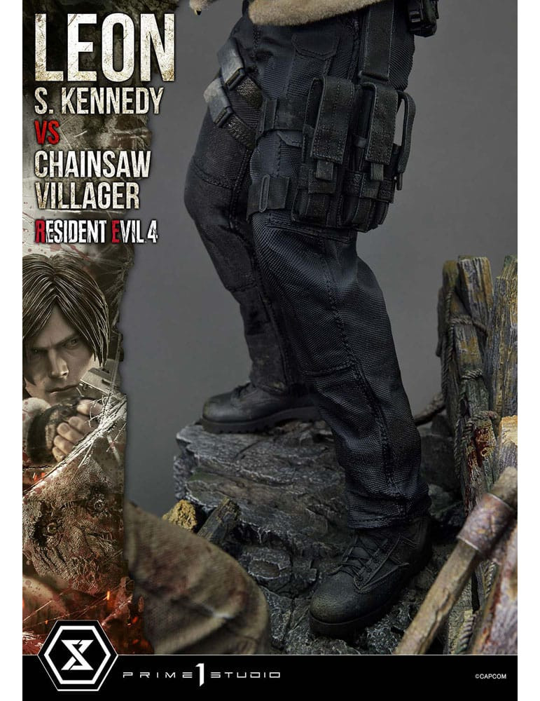 Prime 1 Studio - Resident Evil 4 - Figure Ultimate Premium Masterline Series : Leon S. Kennedy vs. Chainsaw Villager