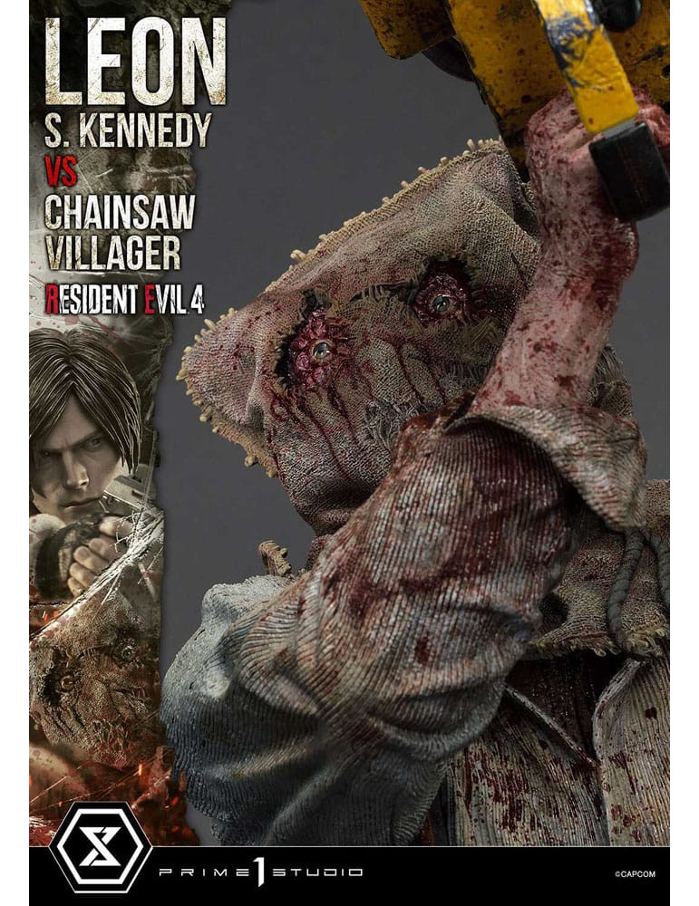 Prime 1 Studio - Resident Evil 4 - Figurine Ultimate Premium Masterline Series : Leon S. Kennedy vs. Chainsaw Villager