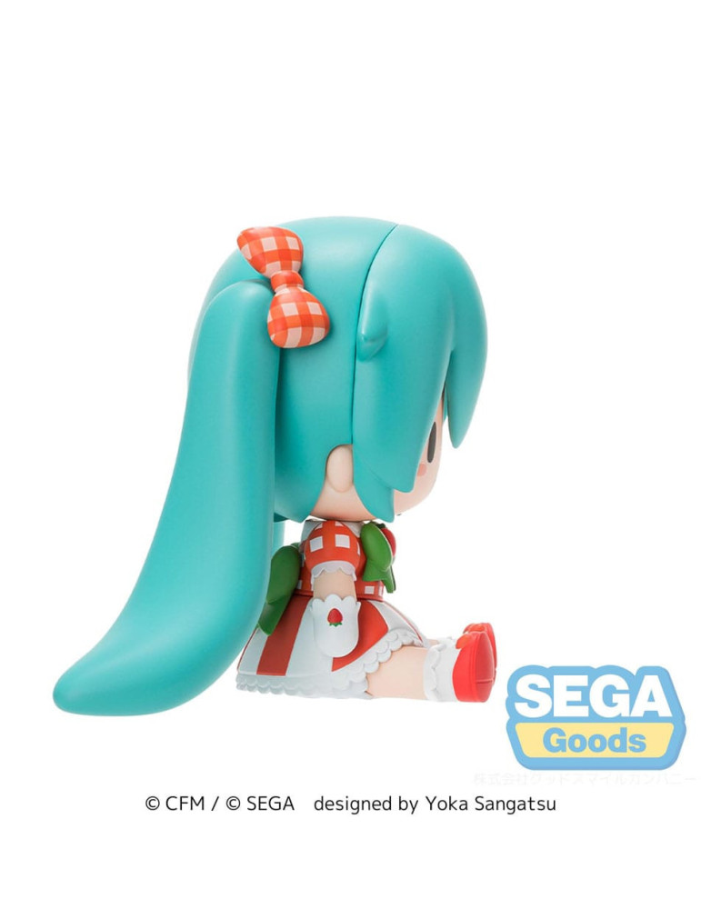Sega - Piapro- Figurine Fuwa Petit Chibi Hatsune Miku x Love and Berry Dress Up and Dance! Lovely Strawberry