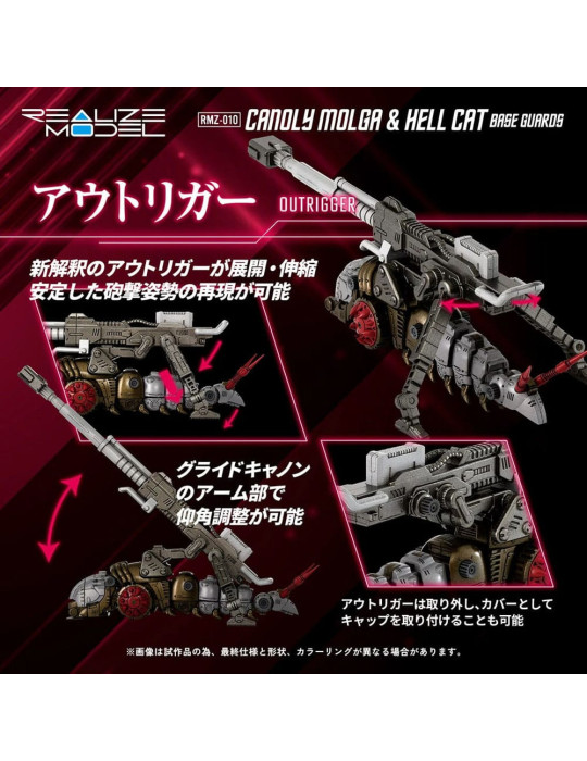 Takara Tomy - Zoids - Pack 2 figures RMZ-010 Canoly Molga & Hell Cat Base Guards Sets