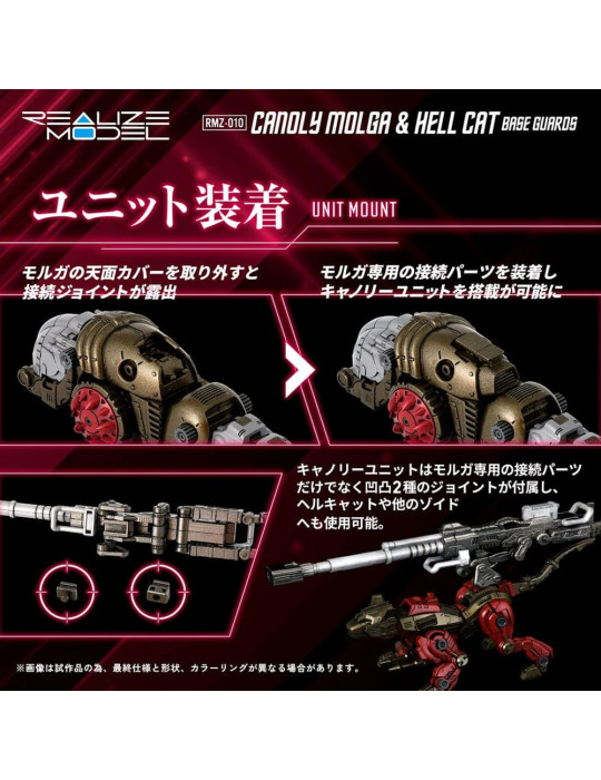 Takara Tomy - Zoids - Pack 2 figures RMZ-010 Canoly Molga & Hell Cat Base Guards Sets