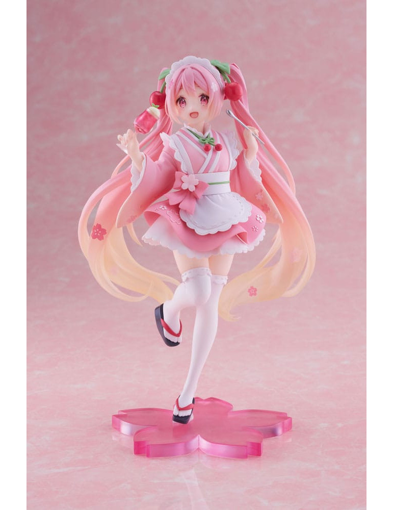 Taito - Hatsune Miku - figurine Newley Written Sakura Miku Japanese Cafe Ver. Reissue