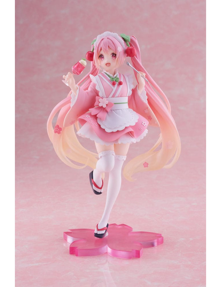 Taito - Hatsune Miku - figurine Newley Written Sakura Miku Japanese Cafe Ver. Reissue
