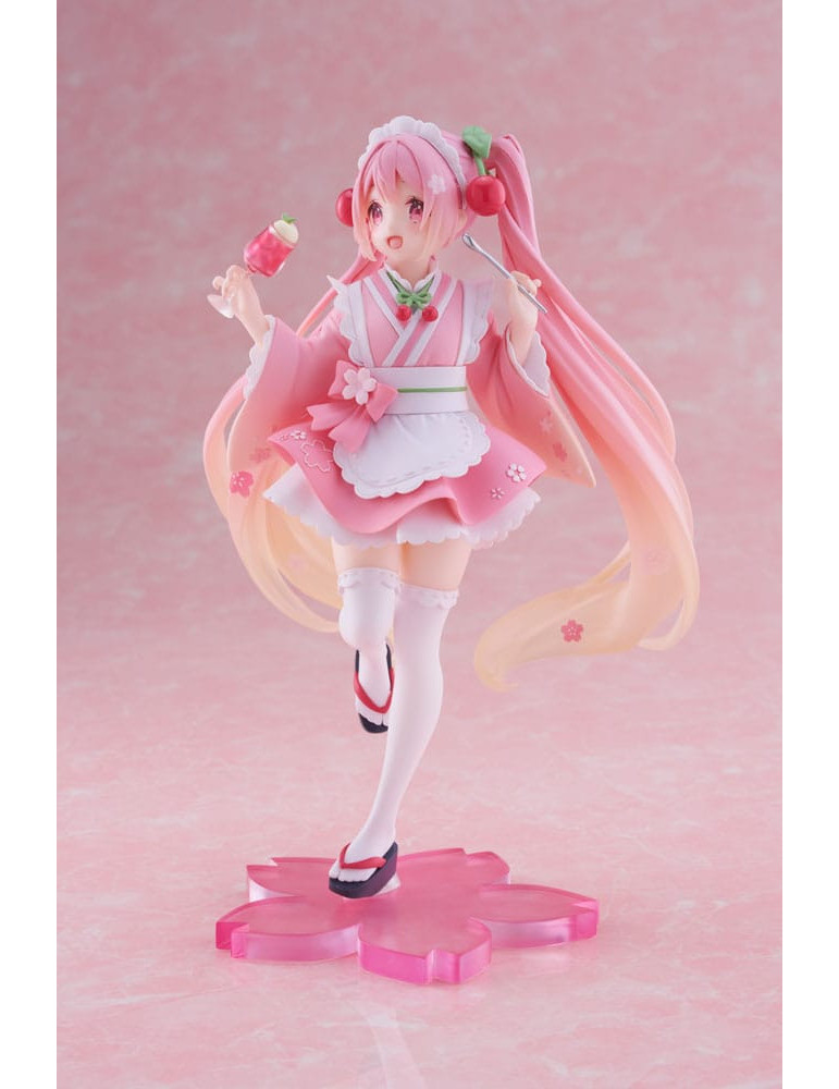 Taito - Hatsune Miku - figurine Newley Written Sakura Miku Japanese Cafe Ver. Reissue