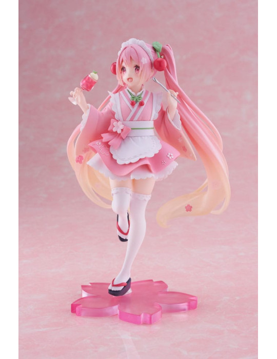 Taito - Hatsune Miku - figurine Newley Written Sakura Miku Japanese Cafe Ver. Reissue