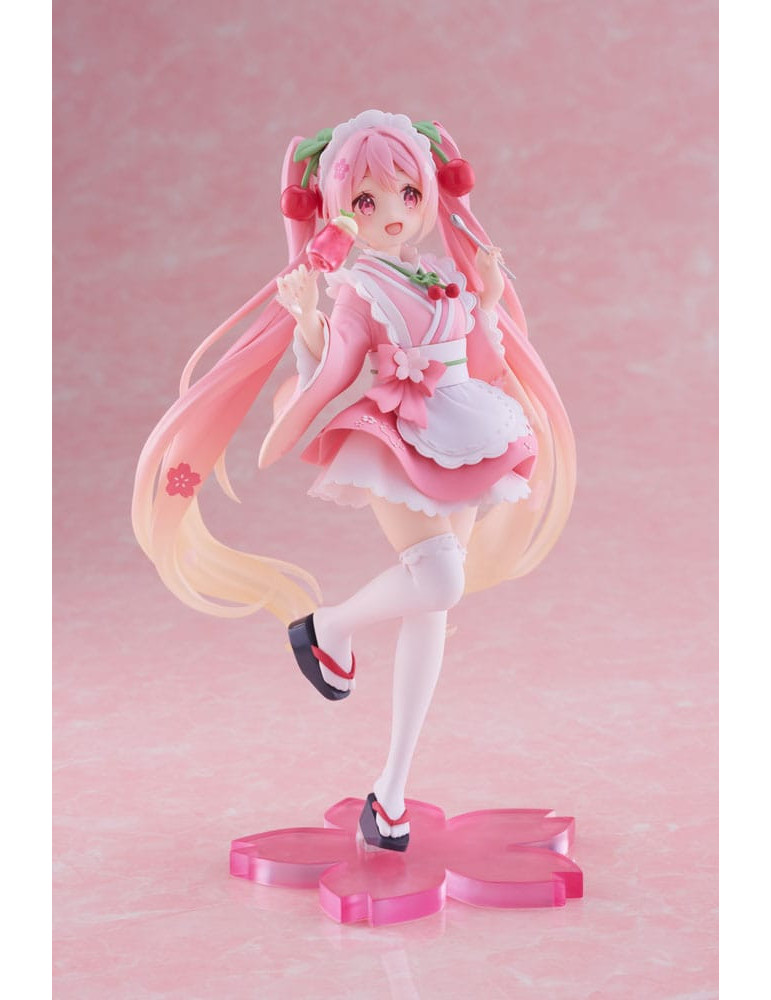 Taito - Hatsune Miku - figurine Newley Written Sakura Miku Japanese Cafe Ver. Reissue