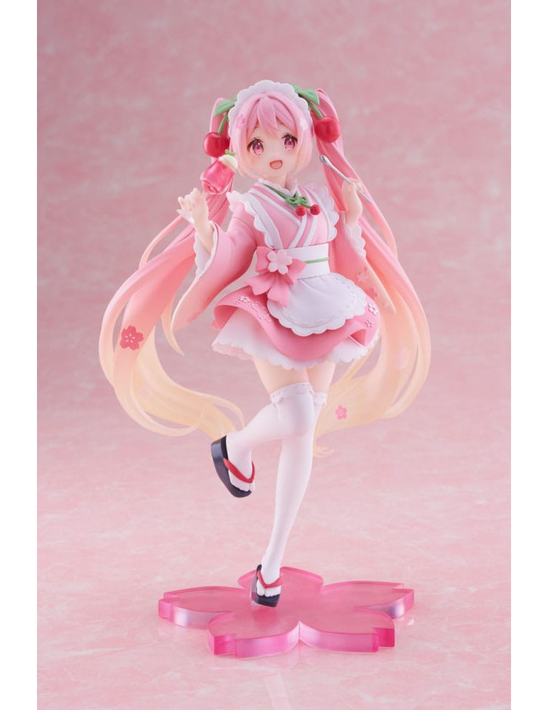 Taito - Hatsune Miku - figurine Newley Written Sakura Miku Japanese Cafe Ver. Reissue