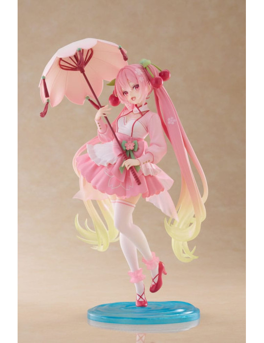 Taito - Hatsune Miku - figurine AMP Newley Written Sakura Miku Sakura Dress Ver.