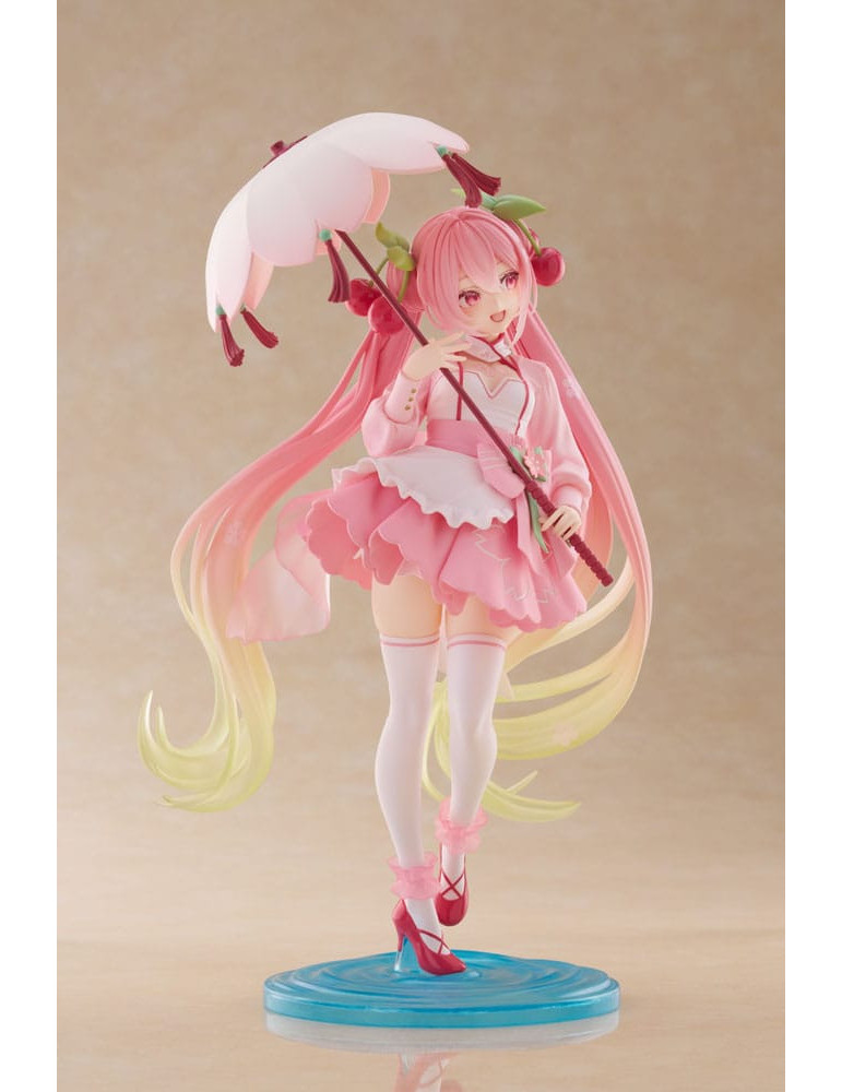 Taito - Hatsune Miku - figure AMP Newley Written Sakura Miku Sakura Dress Ver.