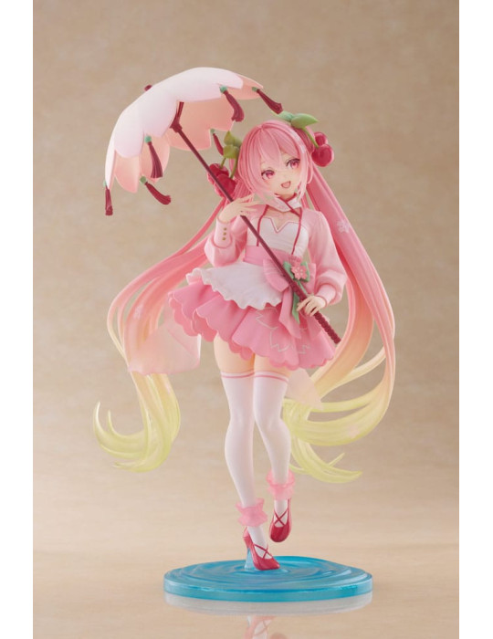 Taito - Hatsune Miku - figurine AMP Newley Written Sakura Miku Sakura Dress Ver.