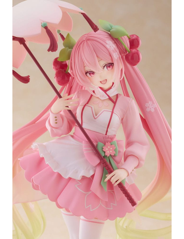 Taito - Hatsune Miku - figurine AMP Newley Written Sakura Miku Sakura Dress Ver.