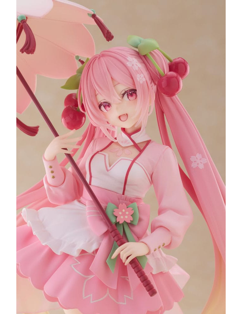 Taito - Hatsune Miku - figurine AMP Newley Written Sakura Miku Sakura Dress Ver.