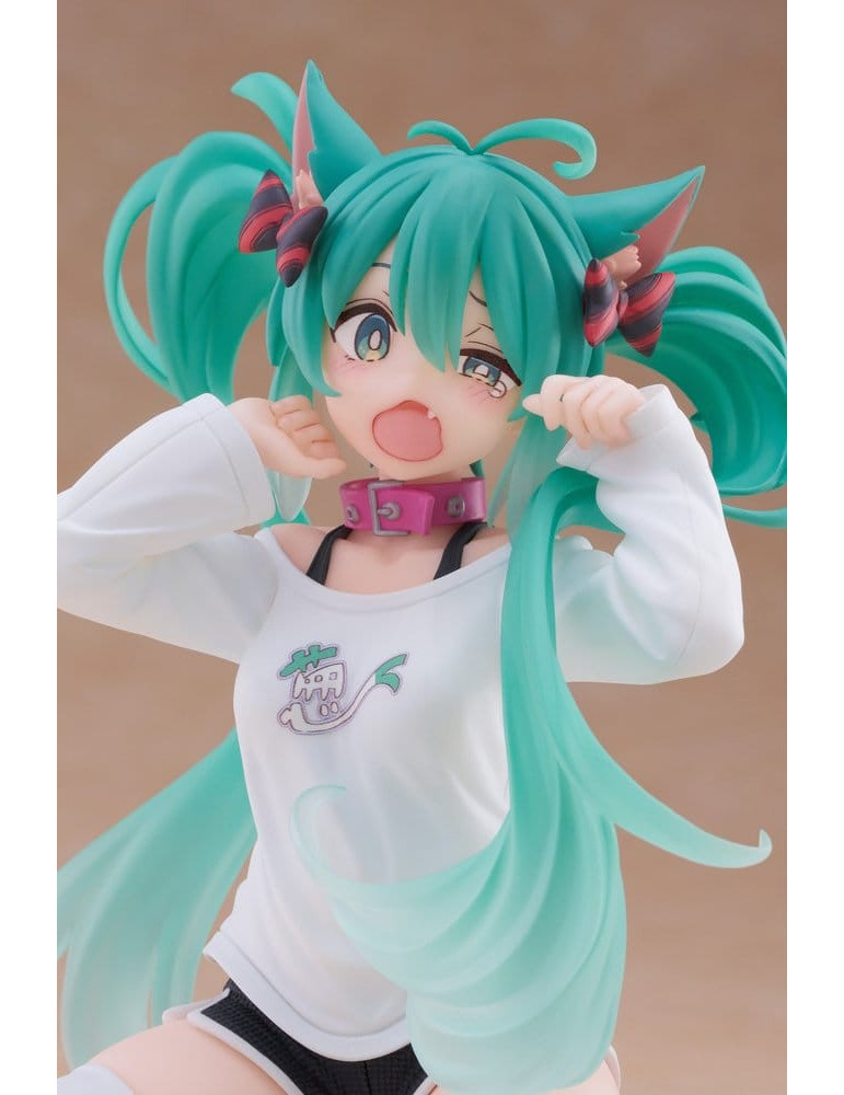 Taito - Hatsune Miku - Desktop Cute Figure Hatsune Miku Cat Ear T-Shirt Ver.