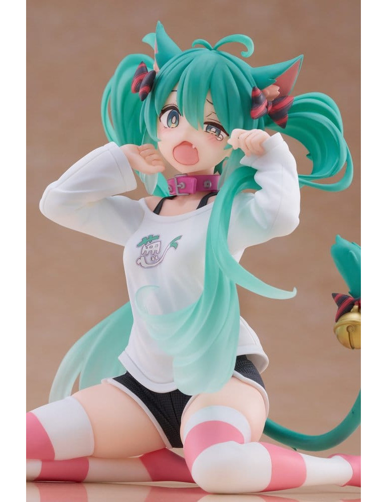 Taito - Hatsune Miku - Desktop Cute Figure Hatsune Miku Cat Ear T-Shirt Ver.