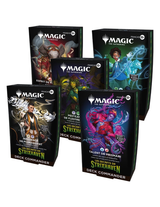 Magic the Gathering set de 5 decks Commander Les secrets de Strixhaven