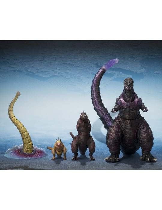 Bandai - Godzilla 2016 - figurines S.H.MonsterArts The Second Form, Thrid Form, Giant Unidentified Creature Set