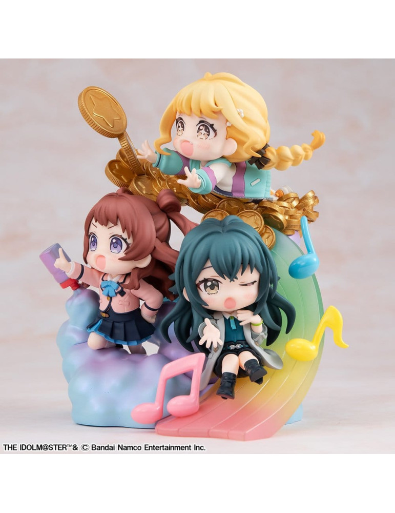 Megahouse - Gakuen Idolmaster - figurine FigUnity Fujita Kotone, Hanami Saki & Tsukimura Temari