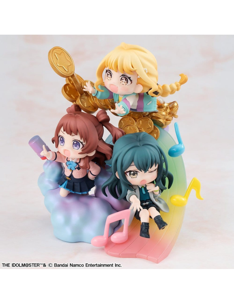 Megahouse - Gakuen Idolmaster - figurine FigUnity Fujita Kotone, Hanami Saki & Tsukimura Temari