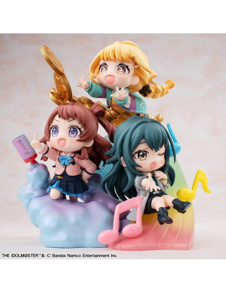 Megahouse - Gakuen Idolmaster - figurine FigUnity Fujita Kotone, Hanami Saki & Tsukimura Temari