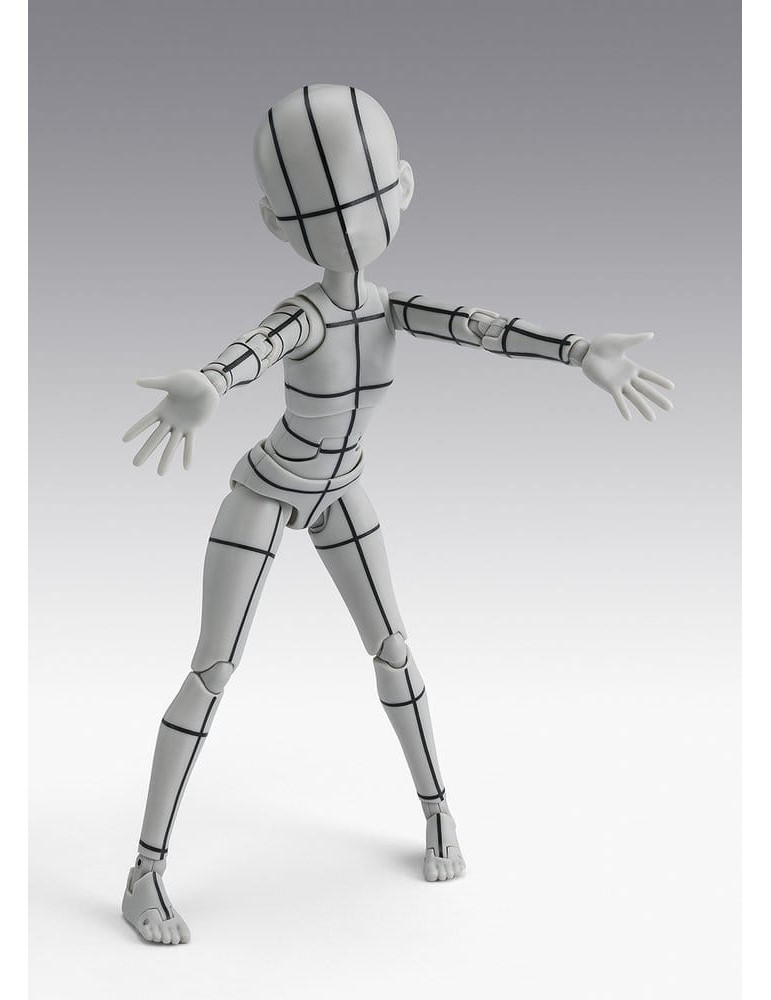 Bandai - figurine S.H.Figuarts Body-Chan -Ken Sugimori- Edition -Wireframe- (Gray Color Ver.)