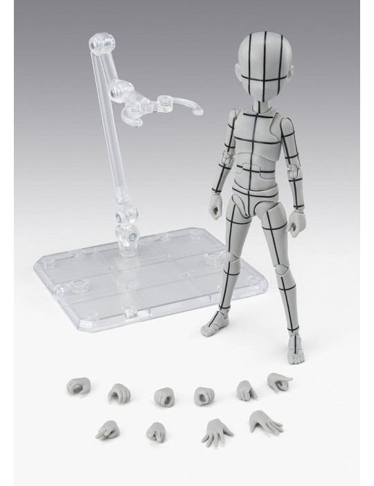 Bandai - figurine S.H.Figuarts Body-Kun -Ken Sugimori- Edition -Wireframe- (Gray Color Ver.)