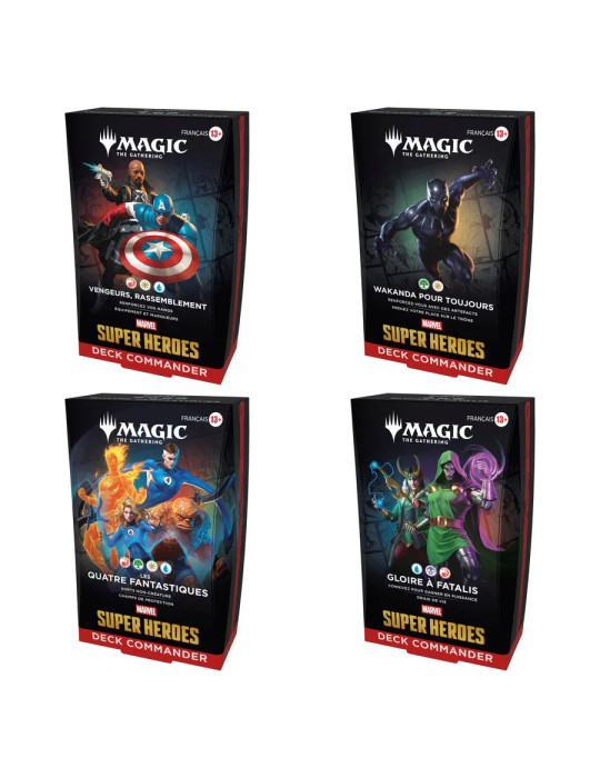 Magic the Gathering set de 4 decks Commander Marvel Super Heroes