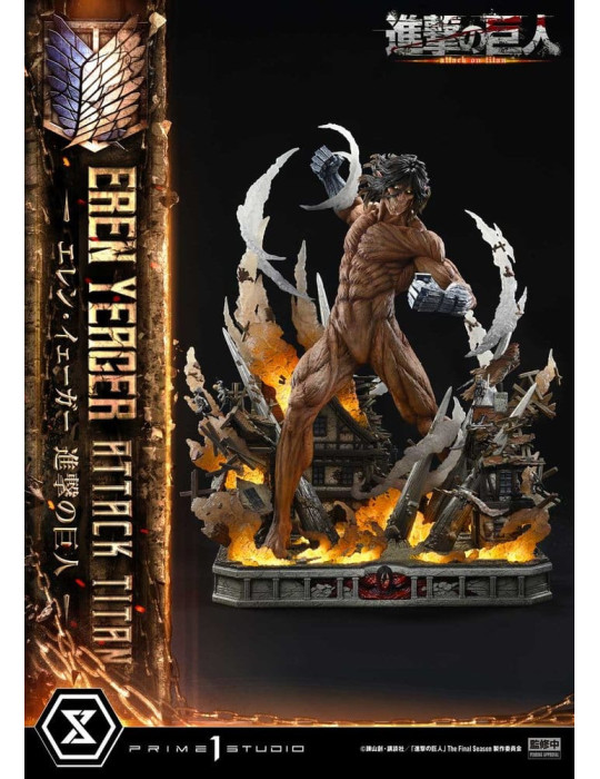 L'Attaque des Titans Ultimate Diorama Masterline Statue Eren Yeager Attack Titan 81 cm Prime 1 Studio