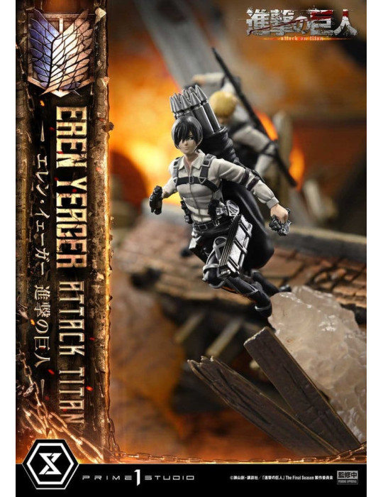 L'Attaque des Titans Ultimate Diorama Masterline Statue Eren Yeager Attack Titan 81 cm Prime 1 Studio