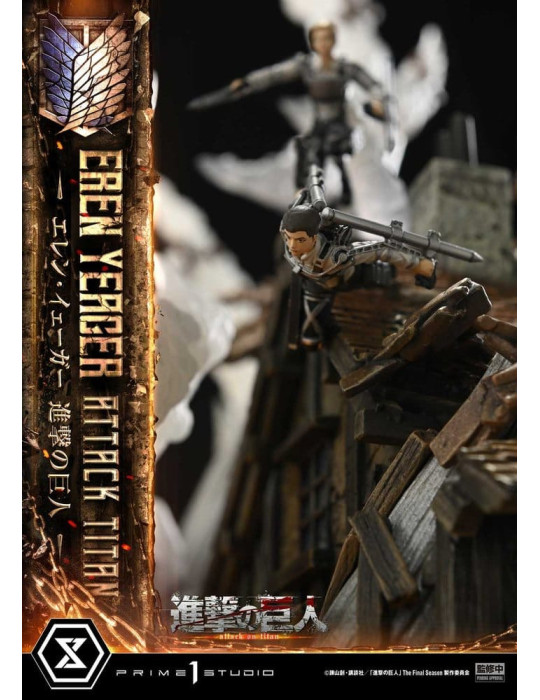 L'Attaque des Titans Ultimate Diorama Masterline Statue Eren Yeager Attack Titan 81 cm Prime 1 Studio