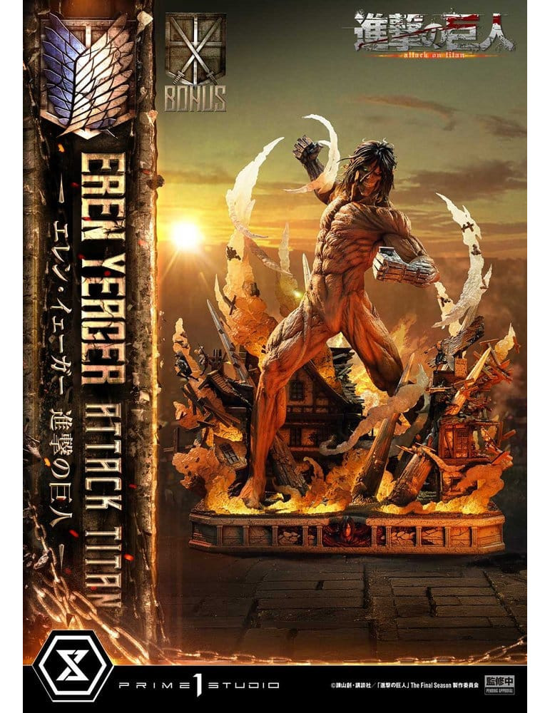 L'Attaque des Titans Ultimate Diorama Masterline Statue Eren Yeager Attack Titan Bonus Version 81 cm Prime 1 Studio