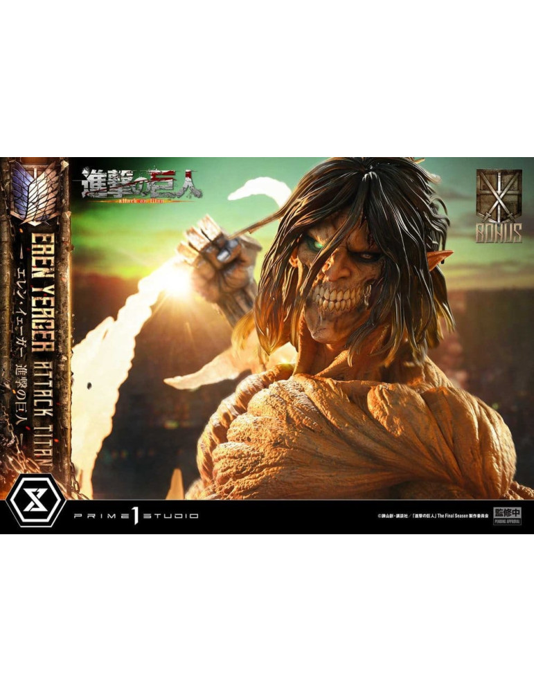 L'Attaque des Titans Ultimate Diorama Masterline Statue Eren Yeager Attack Titan Bonus Version 81 cm Prime 1 Studio