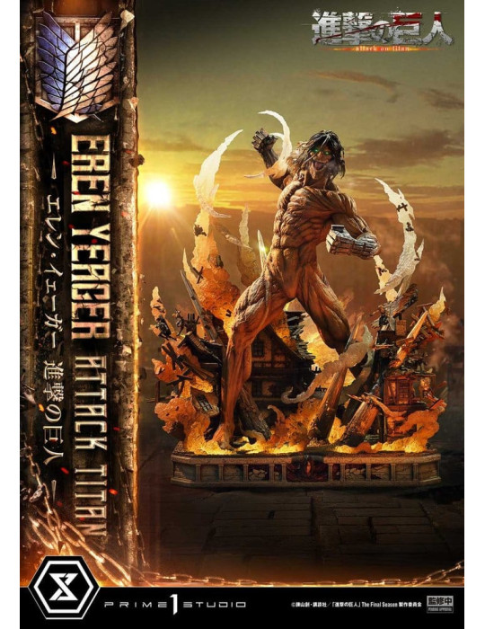 L'Attaque des Titans Ultimate Diorama Masterline Statue Eren Yeager Attack Titan Bonus Version 81 cm Prime 1 Studio