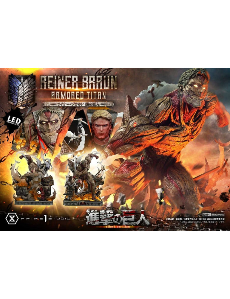 Attack on Titan Ultimate Diorama Masterline Statue Reiner Braun Armored Titan Bonus Version 75 cm Prime 1 Studio
