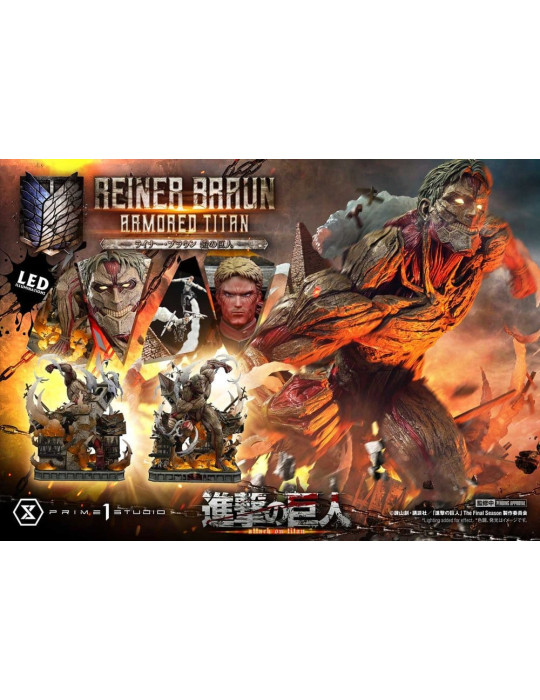 Attack on Titan Ultimate Diorama Masterline Statue Reiner Braun Armored Titan Bonus Version 75 cm Prime 1 Studio