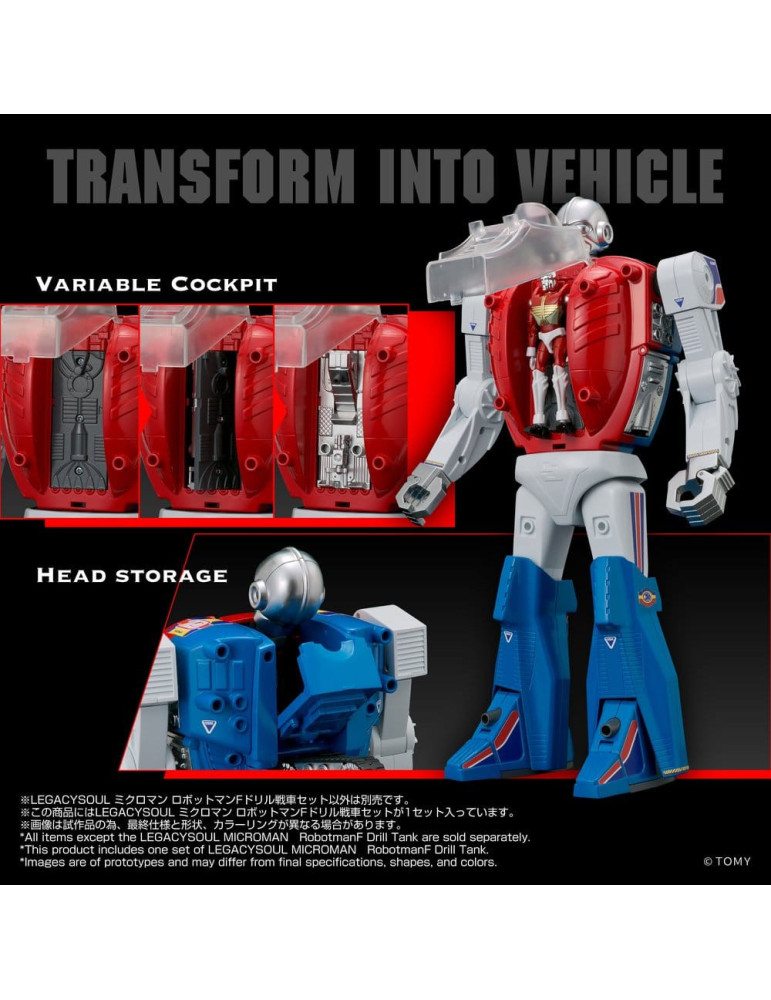 Microman Legacysoul Action Figure Robotman F Drill Tank Takara Tomy