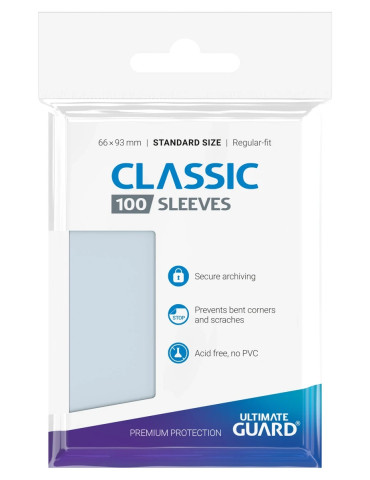 Ultimate Guard 100 Classic Sleeves taille standard Transparent (66 × 93 mm)